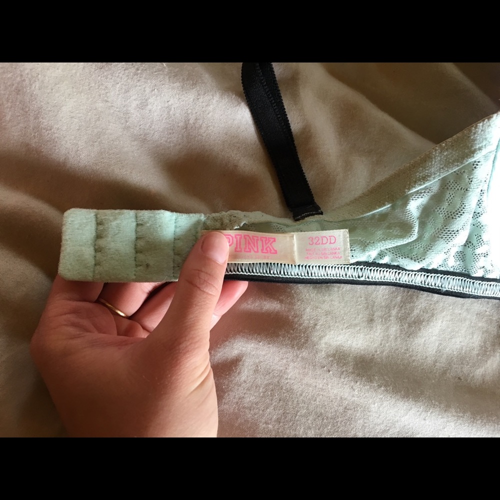 Victoria’s Secret PINK light blue cheetah lace bra